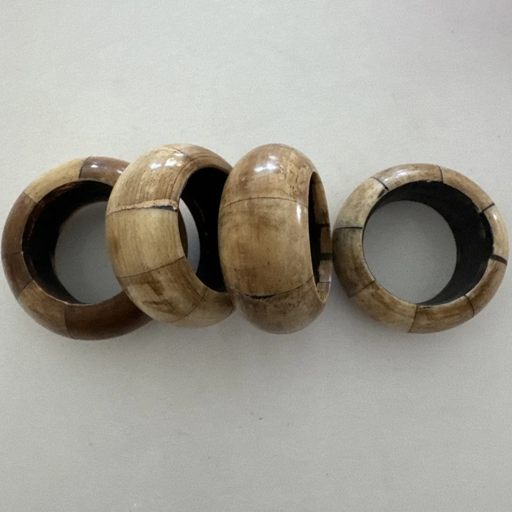 Vintage Bone Napkin Rings‎ Set Of 4